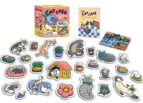 Stuart, A: Cat Cafe Magnet Set