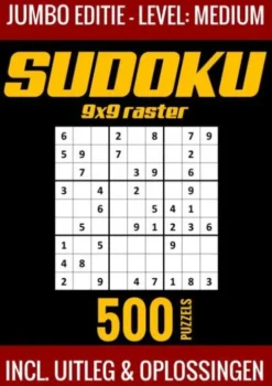 Sudoku Medium - Jumbo Editie - 500 Puzzels - Incl. Uitleg en Oplossingen