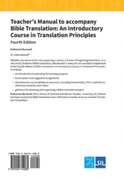 Teacher's Manual to accompany Bible Translation