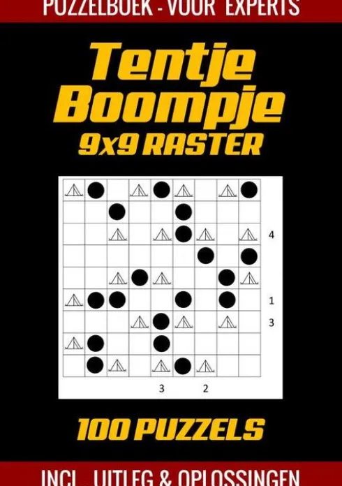 Tentje Boompje - Puzzelboek voor Experts - 100 Puzzels Incl. Uitleg en Oplossingen - 9x9 Raster