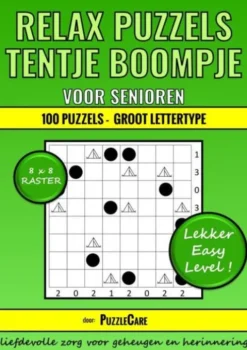 Tentje Boompje Relax Puzzels voor Senioren 8x8 Raster - 100 Puzzels Groot Lettertype - Lekker Easy Level!