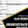 Urenregistratie / Urenstaat Boekje Wekelijks - voor Personeel, Werknemers, Medewerkers, ZZP, Freelancers (A4)