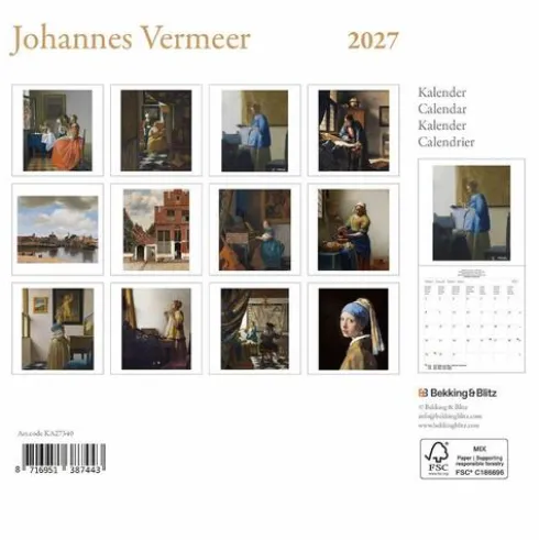 Vermeer mini maandkalender 2027