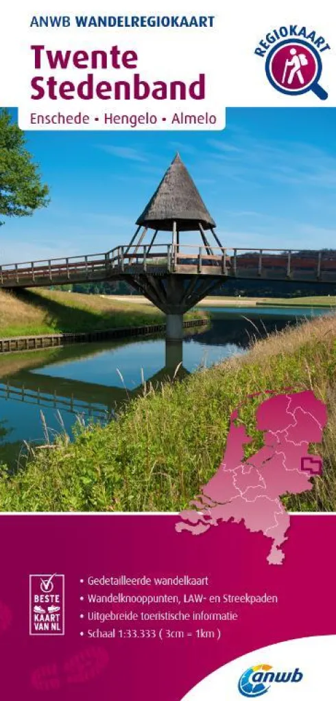 Wandelregiokaart Twente Stedenband / Enschede, Hengelo, Almelo