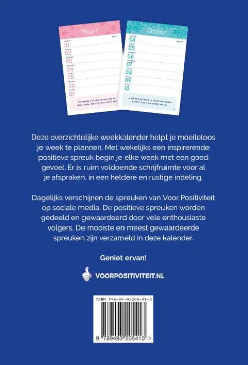 Weekkalender positieve spreuken 2027