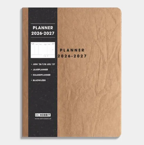 Weekplanner 2026-2027 ±A4 Donkergroen Washed Kraft