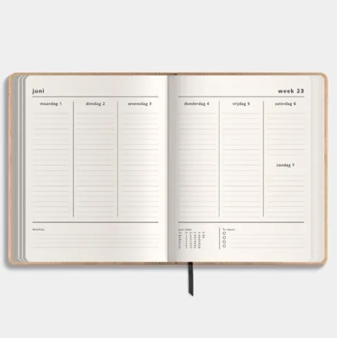 Weekplanner 2026-2027 ±A4 Donkergroen Washed Kraft