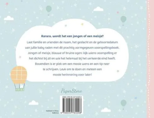 Welkom baby! Voorspellingsboek