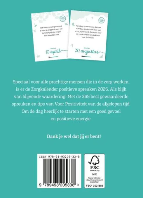 Zorgkalender positieve spreuken