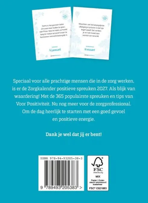 Zorgkalender positieve spreuken 2027